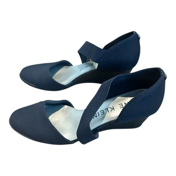 Anne Klein Women’s 7.5 Dark Navy Wedge Heel Shoes - Picture 3 of 9